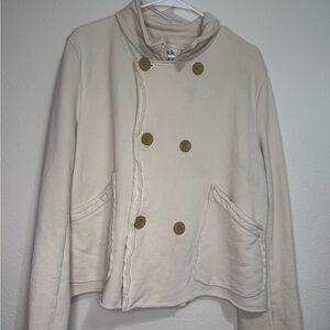 Frank & Eileen Off-White Double-Breasted Pea Coat